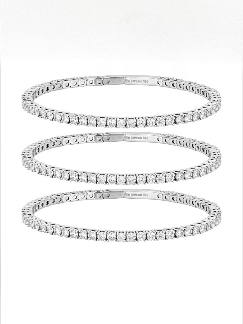 NEW Bella Luce Ottone White Cubic Zirconia Flex Bangle Set of 3 27.69ctw